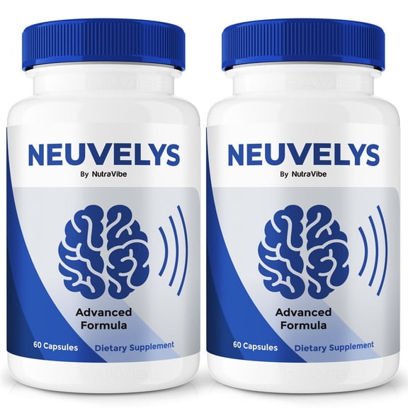 (2 Pack) Neuvelys – Natural Daily Support Blend for Nerves, Memory & Focus | Neuvelys Easy-to-Take Capsules (120 Capsules)