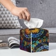 thumbnail image 6 of Gukieu Mandala Colorful Print Leather Tissue Box, PVC Waterproof Velcro Opening and Closing Square Tissue Box Holder, Suitable for Home and Office Decoration, 6 of 7