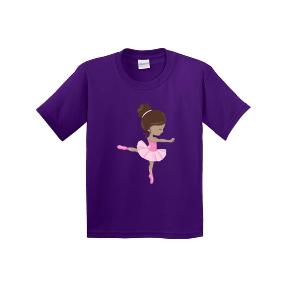 Inktastic African American Ballerina, Ballet Girl, Pink Tutu Youth T-Shirt