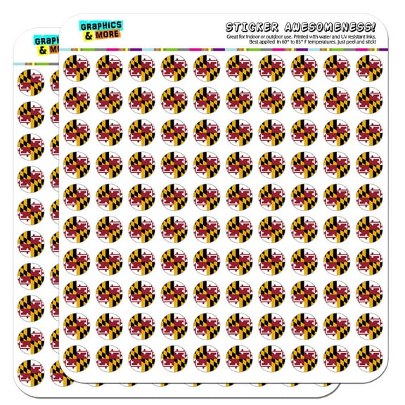Maryland State Flag 1/2" (0.5") Scrapbooking Crafting Stickers