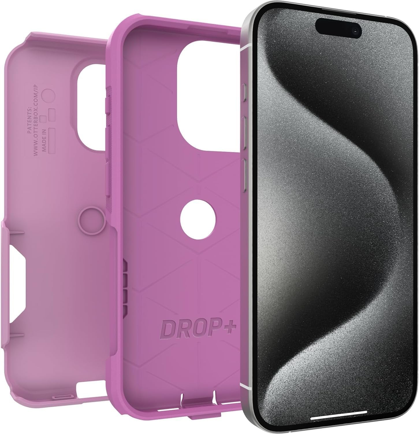 OtterBox Slim Cell Phone Cover for iPhone 15 Pro, Run Wildflower Pink
