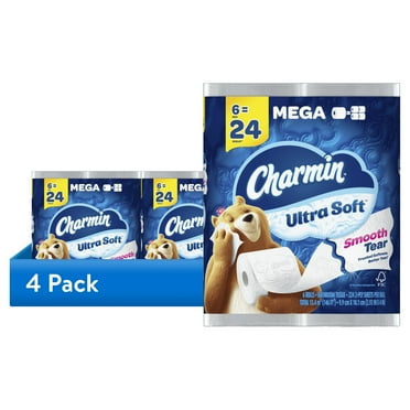 (4 pack) Charmin Toilet Paper Ultra Soft, 6 Mega Rolls