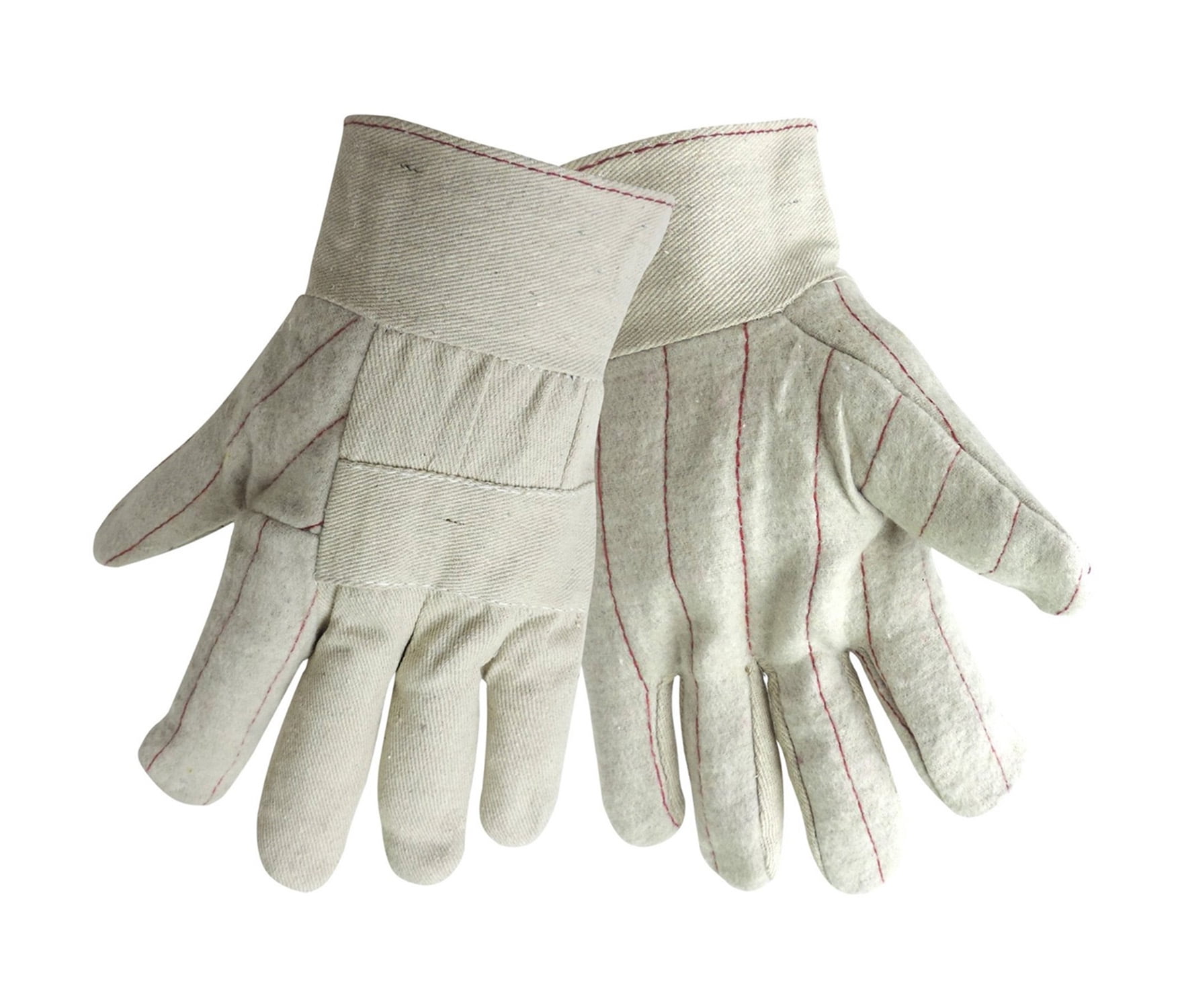 CT7051-L-36PK – HOT Mill Gloves 36-Pair Value Pack, 30 oz, Natural Color, 100% Cotton, Clute Cut, Burlap Lined, Wing Thumb, 2.5" Band Top