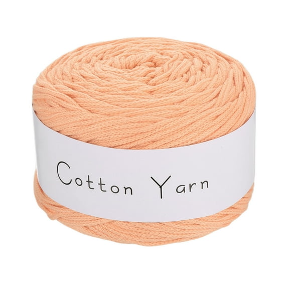 Uxcell 1 Skein Cotton Yarn, 100% Cotton Chunky Yarn for Hand Knitting, Blanket Yarn for Crocheting Each of 100g/3.53oz(Per Skein 150m/164 Yard)/Light Orange