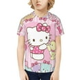 thumbnail image 7 of Hello Kitty T Shirts For Girls Boys, 3d Print Cartoon Graphics T Shirt, Youth Crewneck T-Shirt, Unisex Short Sleeve Top Tees Age 4-16 Years, 7 of 7