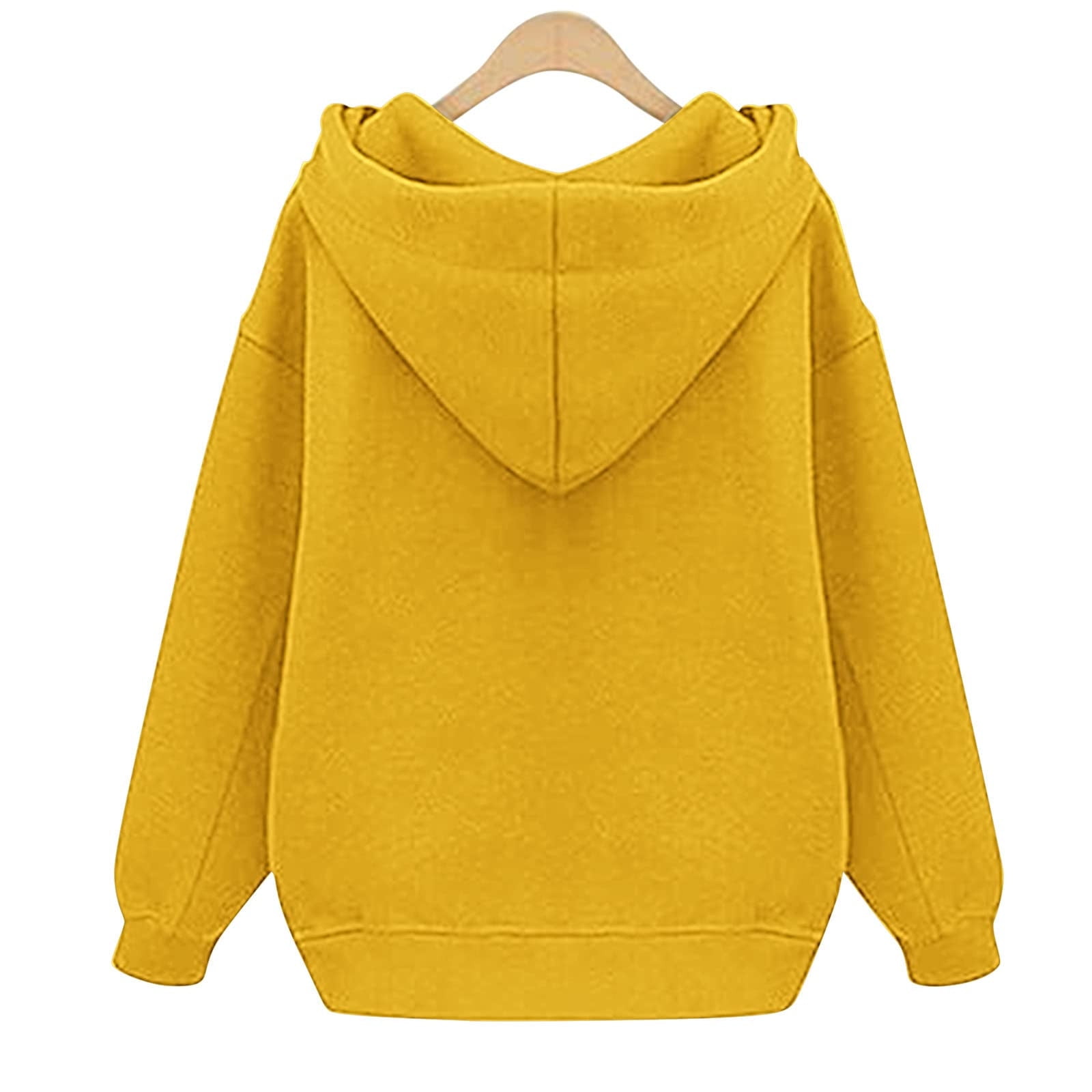 Plain yellow hoodie women's sale