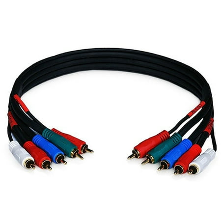 - Monoprice 1.5ft 22AWG 5-RCA Component Video/Audio Coaxial Cable (RG-59/U) - Black