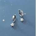 thumbnail image 4 of QQTDFG Lovely Tiny Dangle CZ Star 925 Sterling Silver Huggie Hoop Earrings A1976-default, 4 of 5