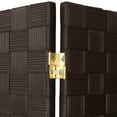 thumbnail image 5 of Red Lantern 4 ft. Short Woven Fiber Outdoor All Weather Folding Screen - 6 Panel - Dark Brown, 5 of 6