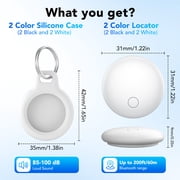 Air Tracker, Bluetooth Tracker Tag-4 Pack, Item Finder Works with Find My App (iOS Only), Smart Tag for Keys/Luggage/Wallets, Replaceable Battery, IP68 Waterproof, Worldwide Tracking, FCC Approved