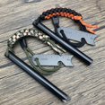 thumbnail image 2 of Arrancador de fuego Sincero con varilla de ferrocarril perforada acero mango de cordón de Paracord percutor y silbato para kits de supervivencia de emergencia senderismo camping, 2 of 5