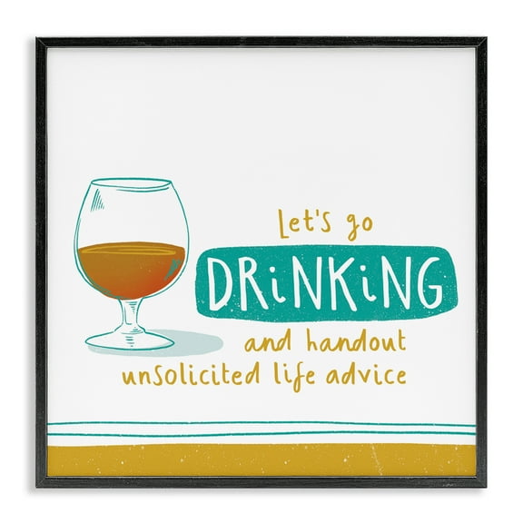 Stupell Industries Unsolicited Life Advice Food & Beverage Painting Black Framed Art Print Wall Art, 12 x 12