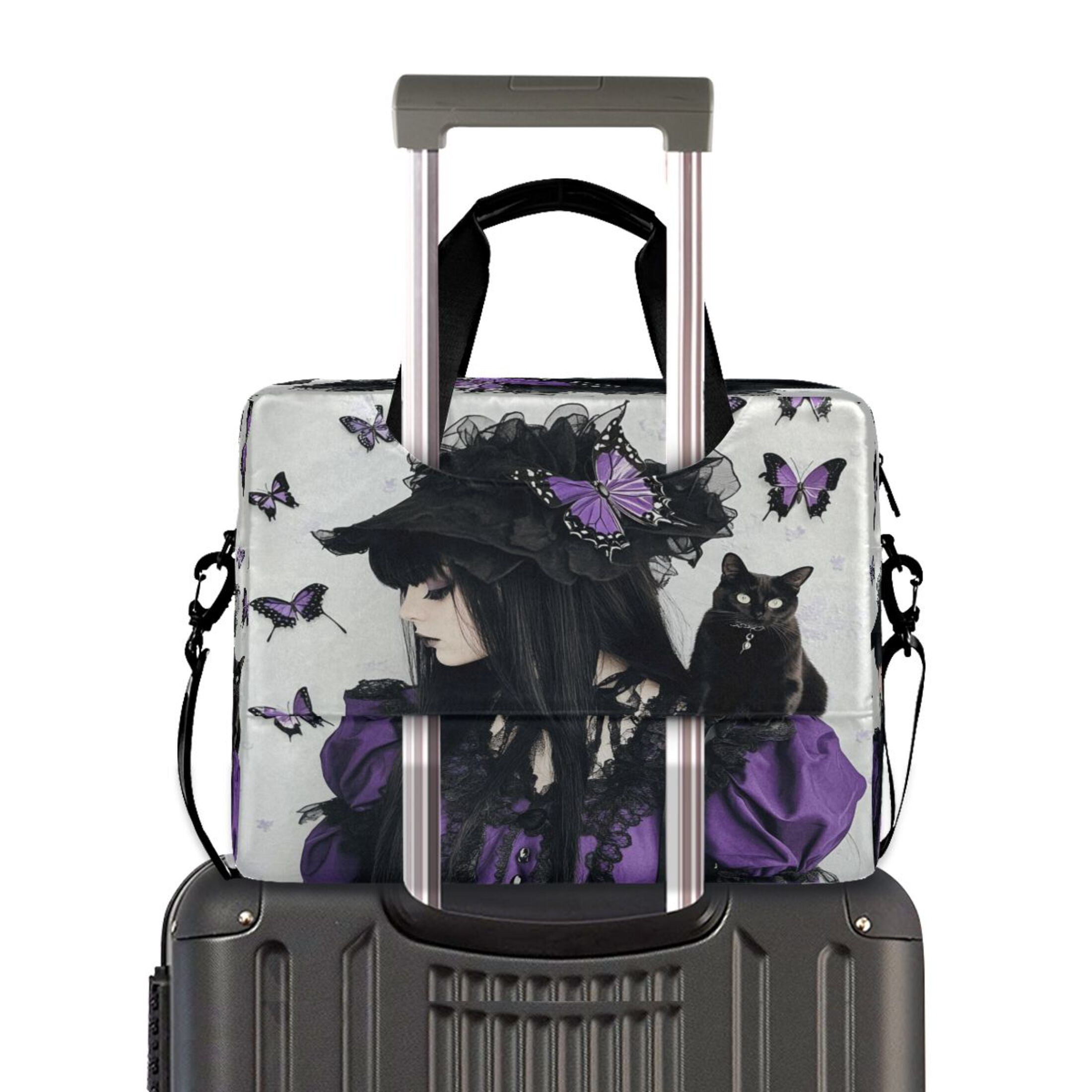 16" Laptop Tote Bag Laptop Sleeve Case Computer Briefcase for Work & Travel Beauty in A Purple and Black Suit