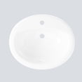 thumbnail image 1 of Contemporary White Ceramic Round Bathroom Vessel basin - Semi-Recessed Drop-In Countertop Basin - Single Faucet Hole with Overflow - Perfect for Small Bathrooms and Renovations, 1 of 8
