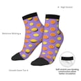 thumbnail image 6 of Rateoe Yellow Lemon And Orange Pattern Quarter Crew Socks,Toe Seamed Ankle Socks,Cotton Cushioned Breathable Athletic Crew Sports Socks, 6 of 7