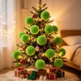 thumbnail image 6 of Aoznliie Christmas Ornaments, Christmas Tree Ornaments with Soft Flocked Velvet Finish, 12 Pack Christmas Ball Ornaments for Tree Wreath Decor,5x3 in, 6 of 9