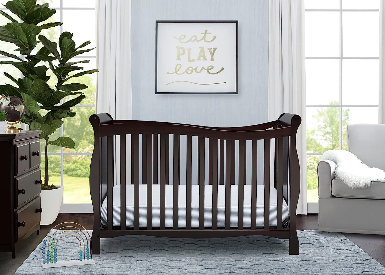Delta Children Brookside 4 in 1 Convertible Crib Dark Chocolate Walmart