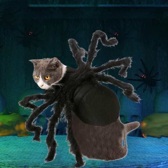 Halloween Dog Spider Costume Funny 8 Legs Chest Wrap Pet Outfit with Adjustable Fit Cute Small Dog Transformation Dress Up for Party Trick or Treat