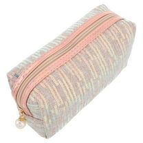 FRCOLOR Makeup Sequin Cosmetic Bag Zipper Toiletry Bag Glitter Pouch Travel Portable Makeup Bag Vanity Pouch Purse for Girls Women Travel
