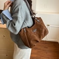 thumbnail image 6 of ToyKingdee Genuine Leather Cowhide Women'S Shoulder Bag, Suede Frosted Finish, Large Capacity Tote Travel Underarm Hobo Bag, 6 of 6