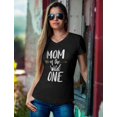 thumbnail image 3 of Tstars Womens Birthday Gift for 1st Birthday Gift Mom of the Wild One 1 Year Old Brthday Gift Funny Humor 1st Birthday Gift V Neck Fitted Women Graphic T Shirt, 3 of 5