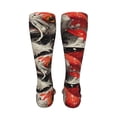 thumbnail image 6 of Bingfone Abstract Red Koi Fish Art Print Compression Socks for Women and Men Long Socks for Running Athletic Cycling Nurse, 6 of 8