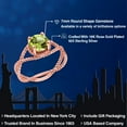 thumbnail image 2 of Gem Stone King 1.45 Ct Round Green Peridot 18K Rose Gold Plated Silver Ring, 2 of 6