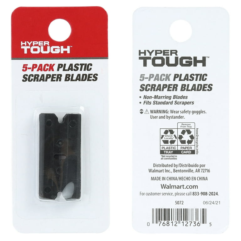 Hyper Tough Non-Marring Plastic Scraper Blades 5 Pack for