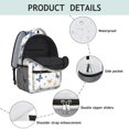 thumbnail image 4 of Butterfly and Blue Beige Pattern Backpack for School, Cute School Bag with Adjustable Shoulder Straps and Padded Back, 15.3"x11"x6.7", 4 of 5