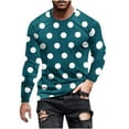 thumbnail image 2 of YOIAVAIOY Mens Long Sleeve Tee Shirts Polka Dots T-Shirt Vintage Fashion Pullover Lightweight Casual Fall Tops Mint Green XXL, 2 of 5