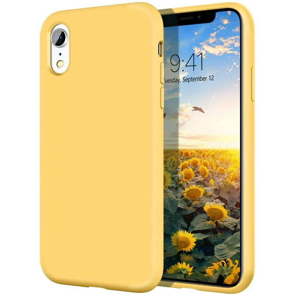 iPhone XR Cases, iPhone XR Case FYBTO Slim Lightweight Smooth Liquid Silicone Soft Gel Rubber Microfiber Lining Cushion Texture Cover Shockproof Protective Phone Cases for iPhone 10 XR, Light Blue