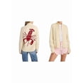 thumbnail image 2 of Women Long Sleeve Cardigan Sweater Casual Fashion Y2K Loose Fit Button Down Knit Sweater Coats Red L, 2 of 6