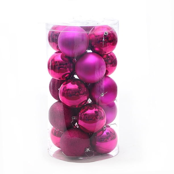 Fiudx Ofertas Y Liquidación Bolas Navideñas De Plástico, 24 Uds. De Bolas Galvanizadas De 4Cm, Decoración Navideña, Bolas Colgantes, Paquete De Barril, Bolas Navideñas