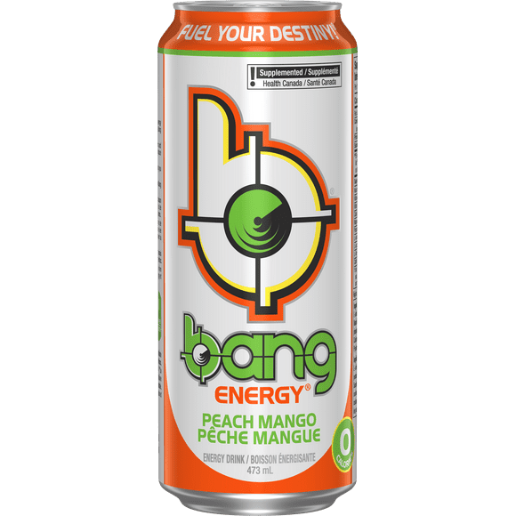 BANG ENERGY PEACH MANGO, With 0 calories and 0 sugar, we never sacrifice the result you expect for the great taste you deserve. When life puts you to the test, don't settle for second best. Grab a Bang Energy and Fuel Your Destiny.