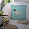 thumbnail image 3 of Carolines Treasures BB3695PW1414 English Pointer Checkerboard Blue Fabric Decorative Pillow, 3 of 4