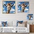 thumbnail image 4 of Designart "Photo Portrait of Majestic Giraffe" Animals Framed Wall Art - Traditional Grey Giraffe Entryway Framed Wall Art Print, 4 of 6