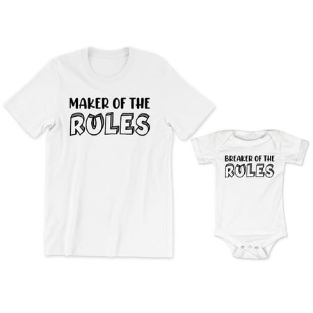 

Maker of the Rules Men s T-Shirt Funny Tee Breaker of the Rules Baby Bodysuit Kids Youth Toddler Shirt