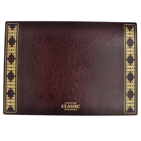 Retro European Style PU Leather Desk Pad Writing Pads - Coffee (Best Desk Pad For Writing)