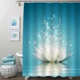 thumbnail image 3 of Magic Lotus Floral Shower Curtain，Glowing Waterlily Floating on Pond Water for Oriental Zen Spa Bathroom r with, 3 of 7
