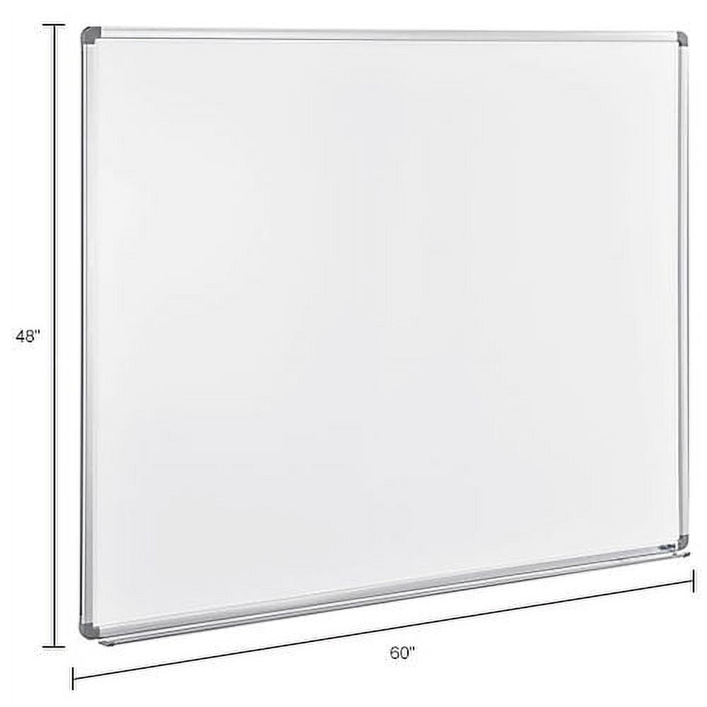 60"W x 48"H Magnetic Whiteboard, Steel Surface with Aluminum Frame, 2/Pk