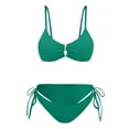 thumbnail image 4 of Duoif Womens Swimsuits, Women's 2 Piece High Cut Textured Bikini Sets for Women Blackish Green S, 4 of 4