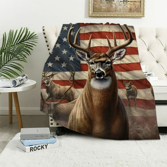 ARISTURING Deer Camo Throw Blanket Gift for Girls Women Flannel Fuzzy Blankets Soft Warm Cozy for Bed Sofa Living Room