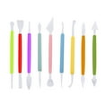 thumbnail image 1 of 9pcs DIY Cake Carving Pens Set Plastic Double-ended Fondant Carving Cake Decorating Tools Bakeware, 1 of 7