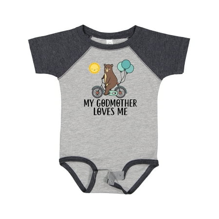 

Inktastic My Godmother Loves Me Bear Gift Baby Boy or Baby Girl Bodysuit