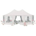 thumbnail image 4 of Erommy 26x19ft Party Tent,Heavy Duty WeddingTent with 8 Removable Sidewalls, 8 Church Windows and 2 Pull-Back Doors, White, 4 of 9