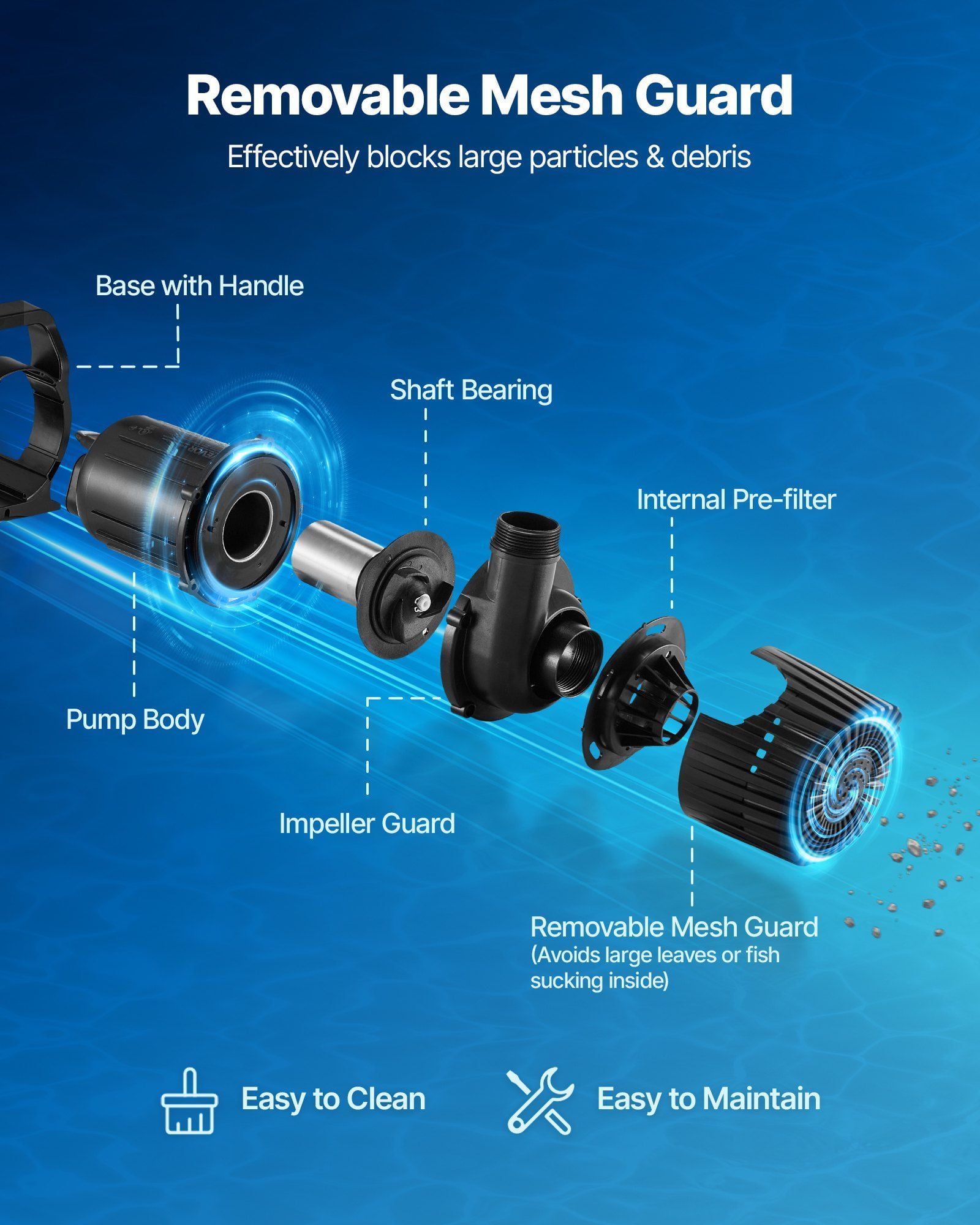 280W 4500GPH Submersible Aquarium Water Pump 16.4 ft Lift Height 180 Degree Adjustable Flow Direction for Pond Fountain Waterfall Fish Tank