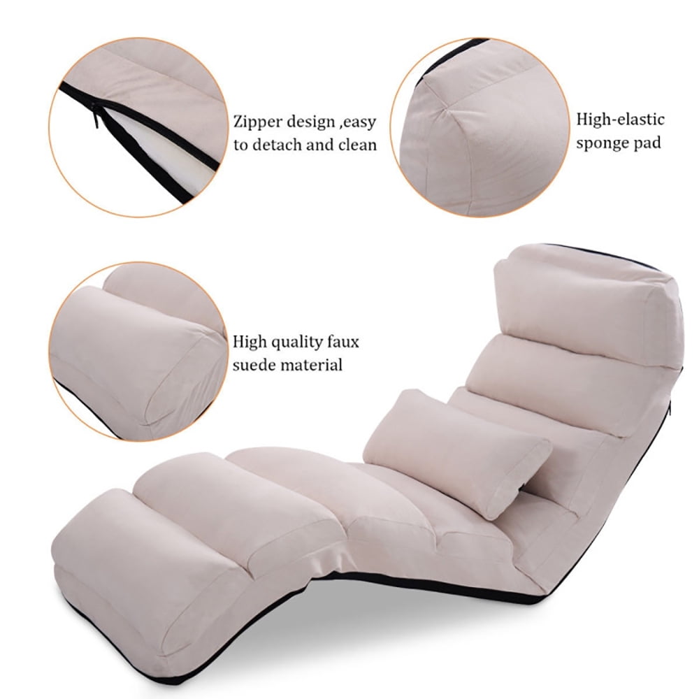 Finihen Finihen Floor Chair, Folding Lazy Sofa Chair, Stylish Sofa Couch Beds Lounge Chair W/Pillow, for Living Room, Bedroom, for Gaming, Reading, Beige Finihen Finihen Floor Chair, Folding Lazy Sofa Chair, Stylish Sofa Couch Beds Lounge Chair W/Pillow, for Living Room, Bedroom, for Gaming, Reading, Beige