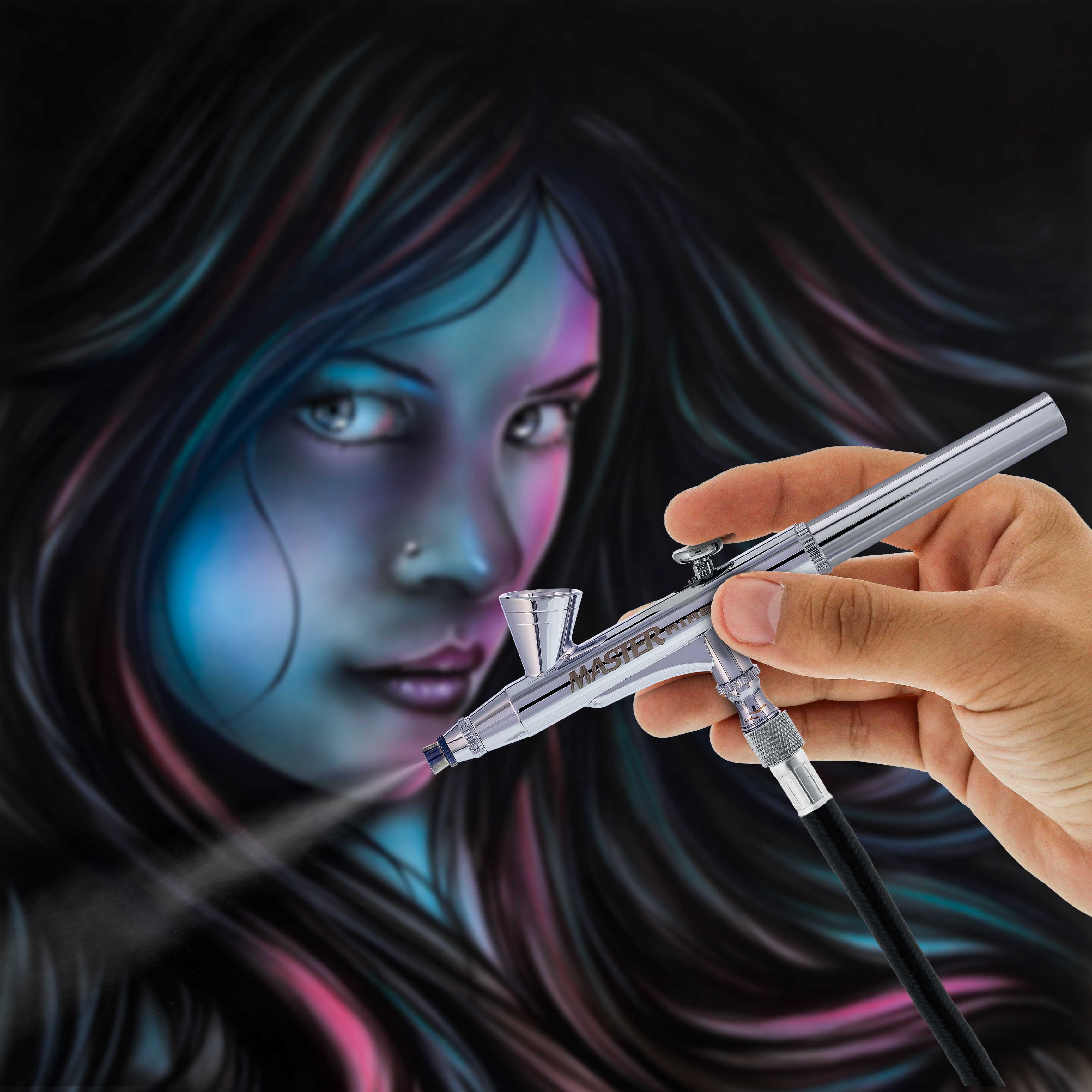 Master G25 Dual-Action Gravity AIRBRUSH Set Kit 0.2 Detail Spray Auto Hobby Art