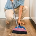 thumbnail image 3 of WRISTBIQUE 1Pack Compact Pink Long Handle Broom for Indoor Use with Stainless Steel and Plastic Ground Cleaning, 3 of 8