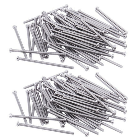 

120 x Silver Tone M2 x 40mm 304 Stainless Steel Round Head Screws Bolt